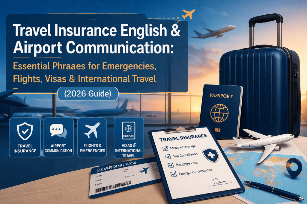 Travel Insurance English & Airport Communication: Essential Phrases for Emergencies, Flights, Visas & International Travel (2026 Guide)