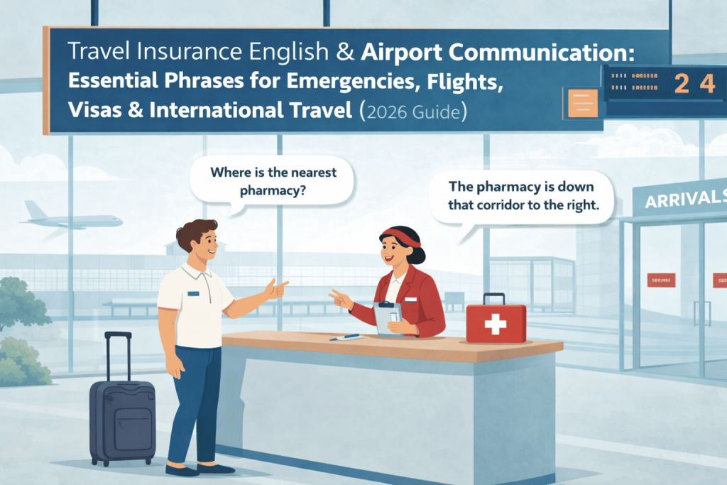 Travel Insurance English & Airport Communication: Essential Phrases for Emergencies, Flights, Visas & International Travel (2026 Guide)